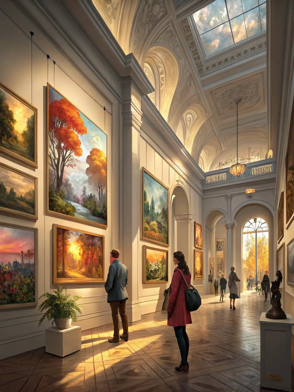 A picture of a DE-SI-DE-LA-17-sponsored art exhibition, featuring various art pieces created by local artists, with visitors admiring the artwork and engaging in conversations, highlighting the organization's support for local talent.