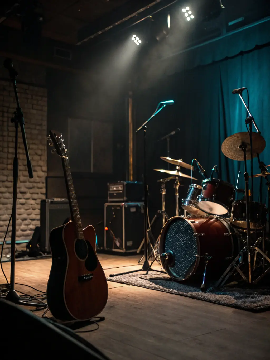 A photograph of local musicians performing on a small stage at a DE-SI-DE-LA-17 event, highlighting the organization's commitment to supporting local talent and providing performance opportunities.